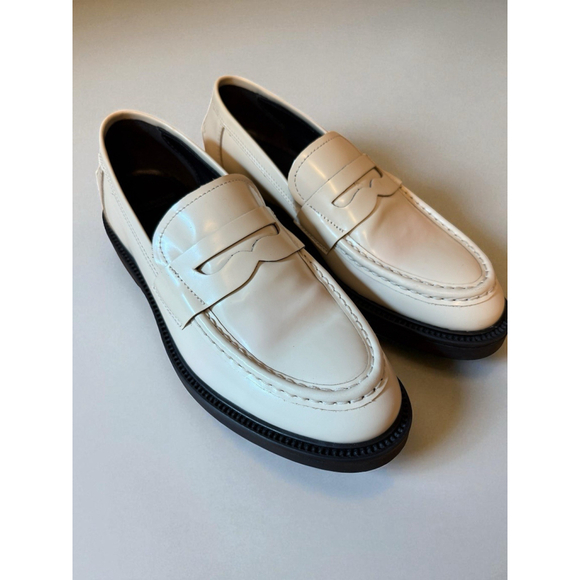 Vagabond Alex Loafers Ivory Cream 90s Minimal Chunky Leather Size US 7 EU 37 T01 - Picture 1 of 12